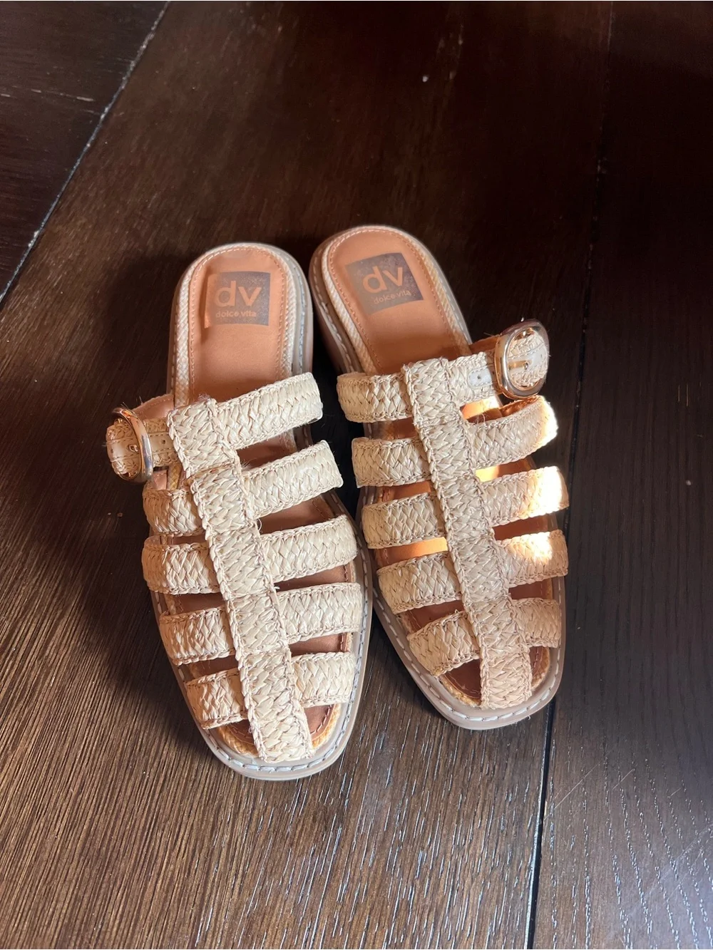 NWOT! Dolce Vita DV Falcun Raffia Buckle Woven Sandals Size 6